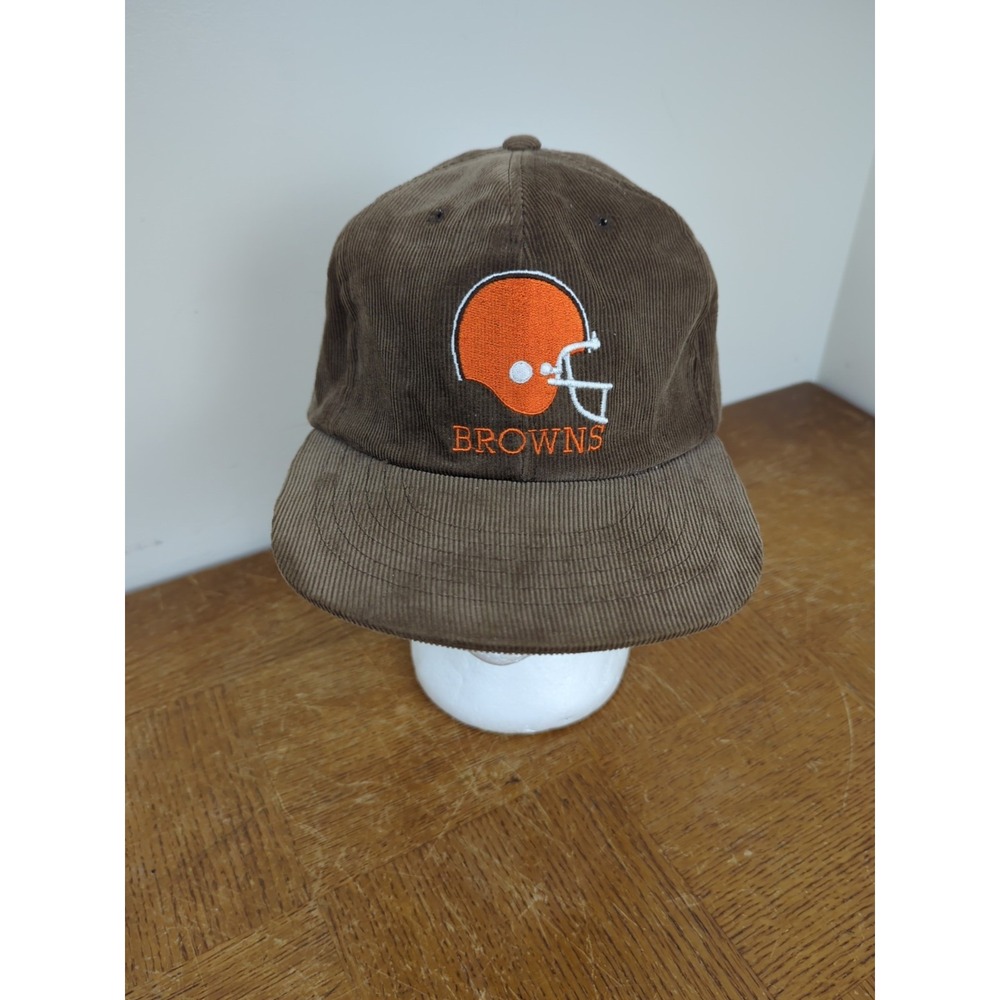 Vintage Cleveland Browns Brown Corduroy Snapback Hat NFL Football Ted‎ Fletcher